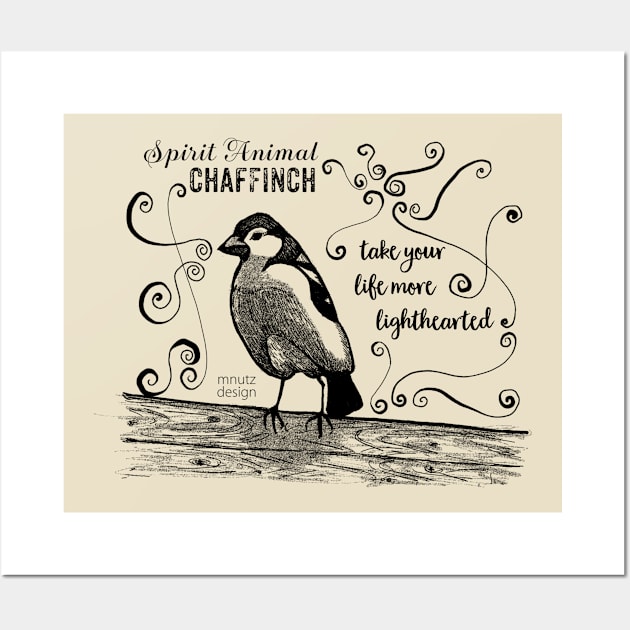 Spirit animal - Chaffinch black Wall Art by mnutz